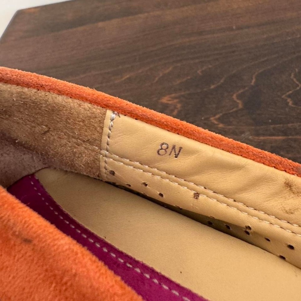 90s / Y2K Orange and pink suede loafer Size 8 Narrow - Picture 8 of 8